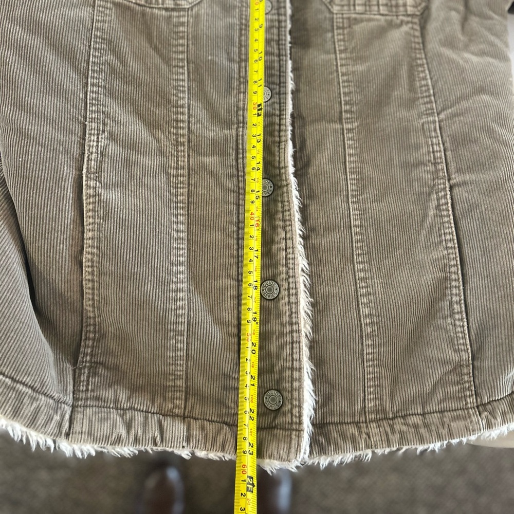 Women's Tan Bomber Jacket with Faux Shearling Collar - Picture 5 of 6